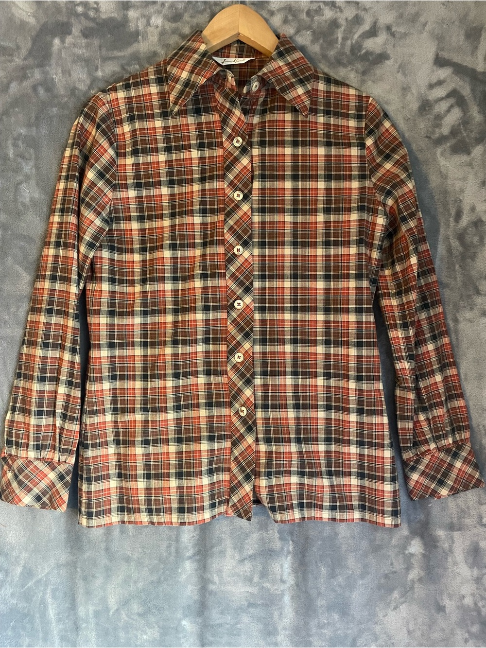 Vintage James Kenrob Classic Plaid Button-Down Shirt - Multi-Color